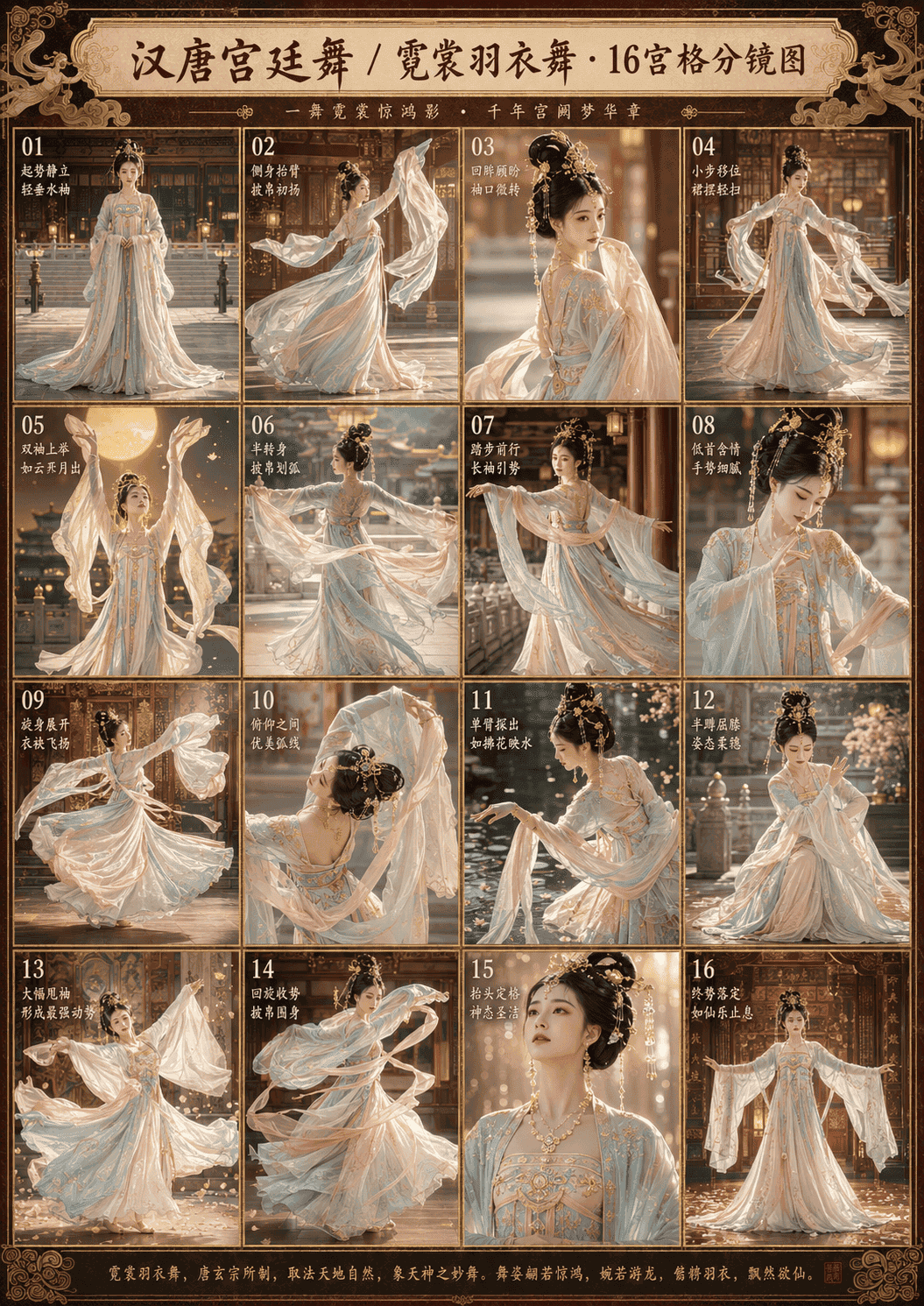 Sixteen-panel Han and Tang court dance storyboard