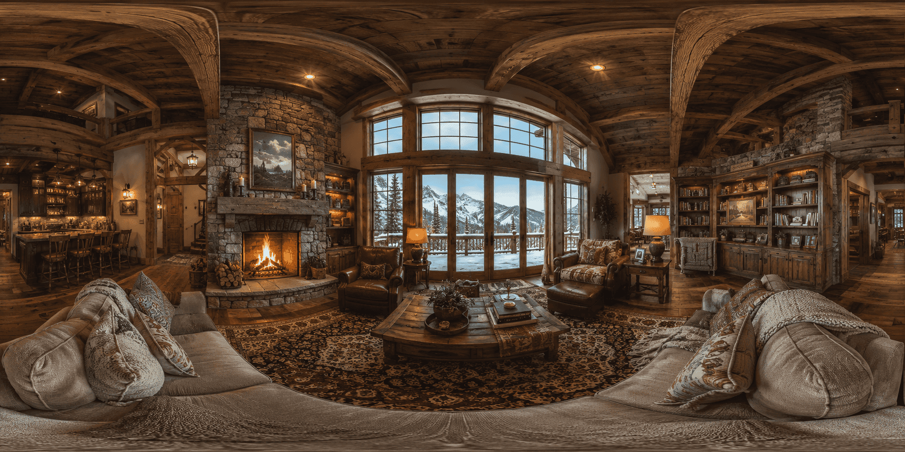 Seamless AI generated 360-degree panoramic environment