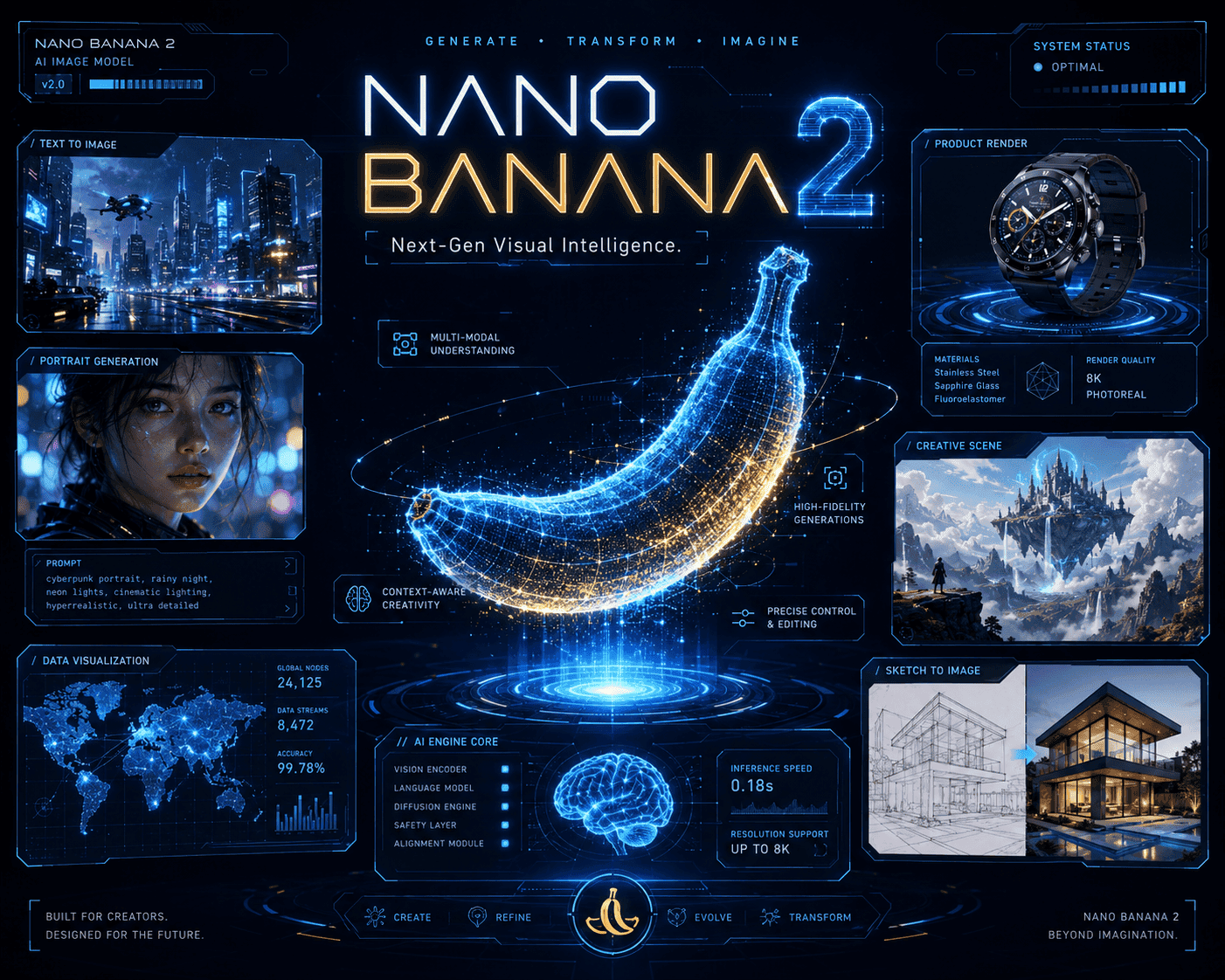 使用 Nano Banana 2 创作的精细城市手绘地图